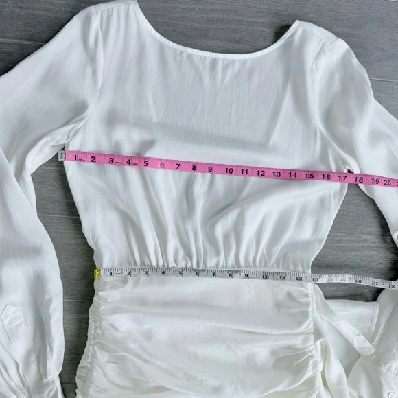 House of CB Chambery White Backless Ruched Mini Dress • NWT • Size S Open Back - Picture 15 of 16
